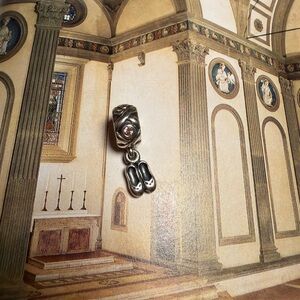 Elegant Silver Charm with Pink Gem Pandora